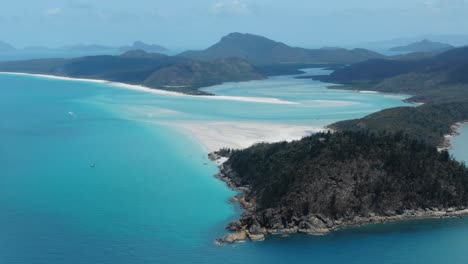 Incredible-White-Haven-Beach-in-the-Whitsundays,-QLD-Australia,-Drone-Aerial-Orbit