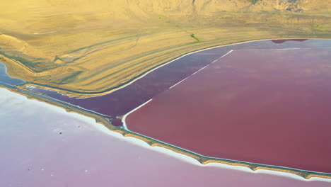 Solar-Evaporation-Ponds-in-Northeast-Portion-of-Great-Salt-Lake,-Utah-USA-Aerial-View