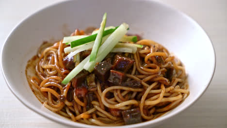 Jajangmyeon-or-JJajangmyeon-is-Korean-Noodle-with-Black-Sauce---Korean-Food-Style