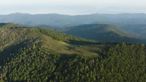 An-aerial-shot-of-Cole-Mountain-and-the-Appalachian-Trail-at-dawn-during-summer
