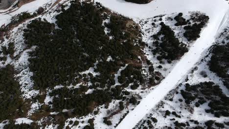 Aerial-views-of-ski-stations,-different-landscapes-and-viewers-in-Andorra-during-the-covid-times