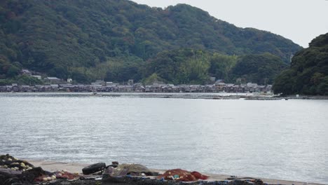 Ine-cho-in-Northern-Kyoto,-Fisherman-Houses-in-the-distance,-Japan