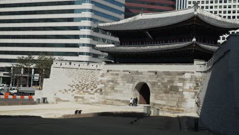 People-Entering-The-Historic-Sungnyemun-Gate-At-Daytime