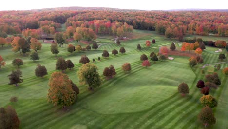 Golf-Course-in-Autumn-by-4K-Drone