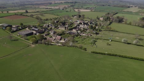 Hidcote-Boyce-Small-Village,-Hamlet-North-Cotswolds-Aerial-Spring-Landscape-Colour-Graded