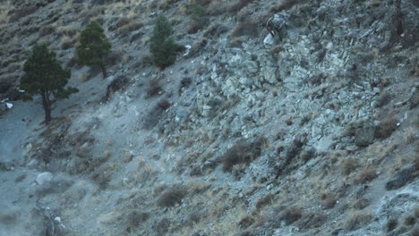 Ladera-Rocosa-Y-Vapor-De-Manantiales-Geotérmicos-En-El-Sitio-Geológico-De-Hot-Creek,-California,-EE.-UU.