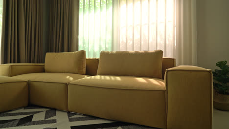 empty-golden-mustard-sofa-in-living-room
