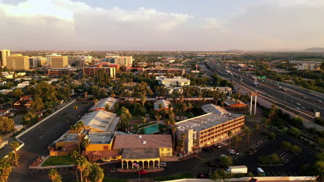 Facade-Of-Hotel-Tucson-City-Center,-Building-Between-Roads-In-Tucson,-Arizona