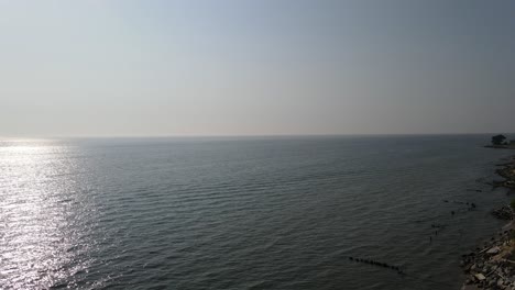Aerial-of-a-calm-day-on-the-Great-Lake-Michigan
