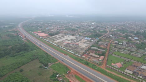 Lagos-Ibadan-expressway,-Ogun-State,-Nigeria--15-September-2021:-aerial-view-of-Lagos-Ibadan-Expressway-in-Ogere-during-construction