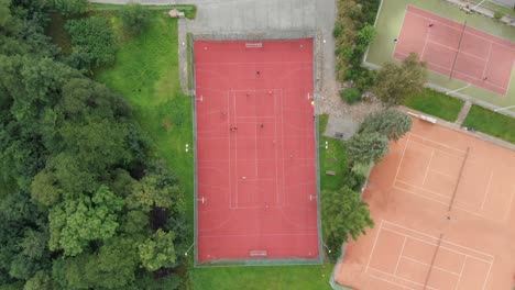 Drone-Shot-of-Clay-Football-Pitch,-Outdoor-Sports-Facility