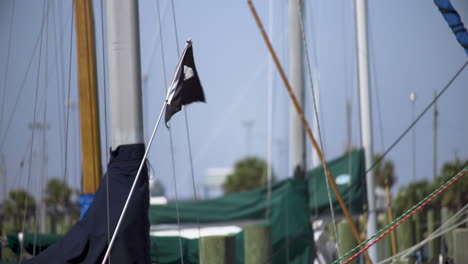 Black-sailing-flag-with-Skull-and-Crossbones-flying-in-the-wind