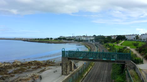 Dún-Laoghaire-Harbour-as-seen-from-Seapoint,-Monkstown,-Dublin,-Ireland,-September-2021