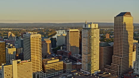Hartford-Connecticut-Aerial-v12-establishing-shot-drone-fly-around-the-few-high-rise-buildings-at-downtown-capturing-the-beautiful-cityscape-at-sunset---Shot-with-Inspire-2,-X7-camera---October-2021