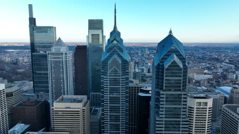 Philadelphia-Skyline-Mit-Comcast,-Liberty-Place,-Pnc-Bank-Tower-Wolkenkratzer-Hochhaus-Bürogebäude