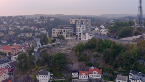 Floyheia-Glass-Lift-With-Government-Office-At-Center-of-Arendal-In-Norway