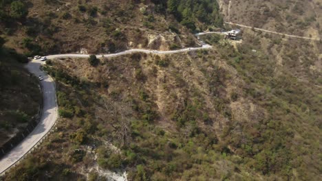 Luftaufnahme-Der-Verengten-Bergstraße-In-Himachal-Pradesh-Indien-Reiseziel-In-Den-Bergen