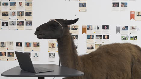 Llama-with-glasses-eating-peanut-at-office-table-with-computer