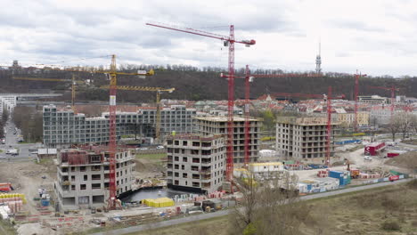 Construction-site-in-Prague-city-with-cranes-and-building-material