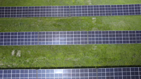 Aerial-Top-View-of-Solar-Farm-Panels,-Renewable-Energy,-Solar-Energy