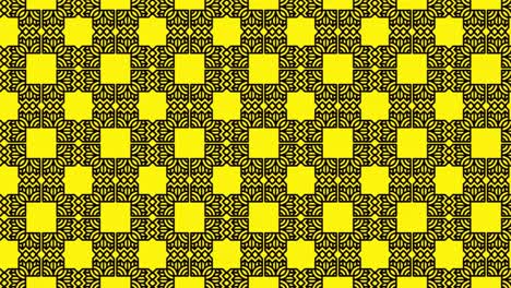 Loop-video-of-seamless-pattern-with-black-and-yellow-colored-patchwork-tiles