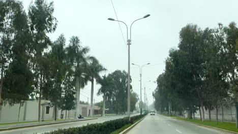 Sightseeing-from-a-car-in-La-Molina,-Lima,-Peru