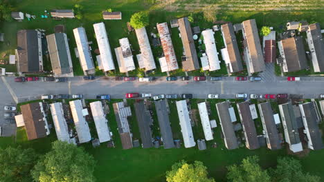 Top-down-aerial-view-of-mobile-home-park-in-America