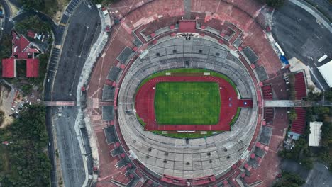 Soccer-Estadio-Universitario-Aerial-View-Above-Grass-Field-in-Sports-Arena-Stadium-in-Mexico-City