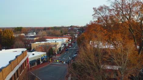 Drone-Rise-over-the-town-of-Davidson-in-the-Winter