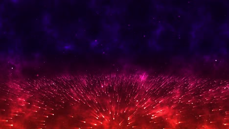 Fondo-Púrpura-Y-Rojo-Abstracto-Con-Partículas-De-Luz-Animadas-En-El-Espacio