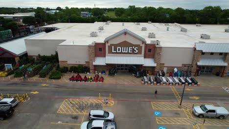 Aerial-footage-of-the-Lowes-Home-Improvement-store-in-Flowermound-Texas