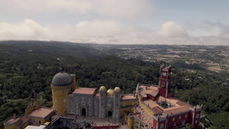 The-Pena-Palace,-colourful-Romanticist-castle-in-Sintra,-Portugal