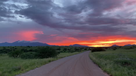 Fire-sunset-in-Sonoita,-Arizona