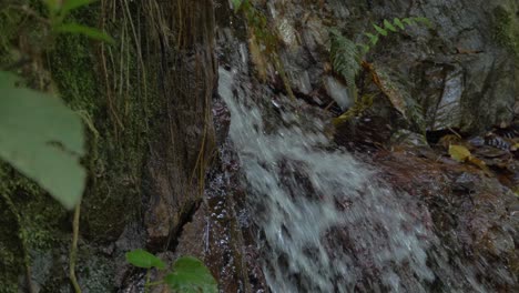 Rainforest-Stream-Crashing-On-Rocky-Mountain-At-Crystal-Cascades-Near-Cairns,-Queensland-Australia