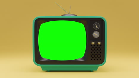 Vintage-TV-Turn-ON-and-OFF-with-Glitch-and-Green-Screen-4k-Modern