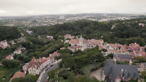Extravagant-Sintra-Town-Hall-building-against-Natural-Park-,-Portugal