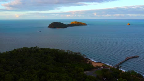 Panorama-Of-Coral-Sea-With-Double-Island-In-Distance