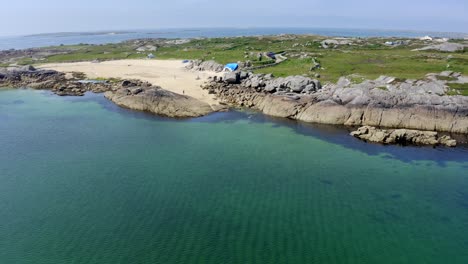 Beach-at-Kilkieran-Bay,-Ardmore,-Connemara,-County-Galway,-Ireland,-July-2021