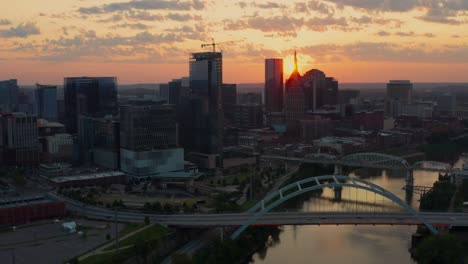 Beautiful-sunset,-sunrise-in-Nashville-Tennessee,-USA