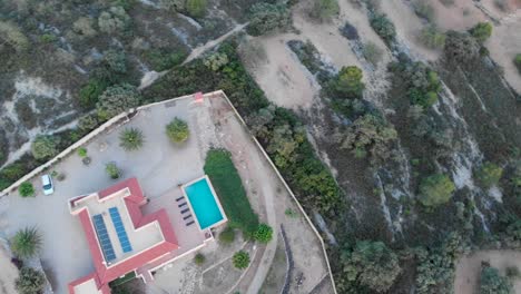 Overhead-view-of-a-private-villa-with-pool-in-Peñíscola,Valencia,Spain