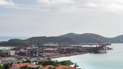 Der-Hafen-Von-Noumea-Und-Die-Küstengewässer-Der-Insel-Neukaledoniens-Hauptstadt---Zeitraffer