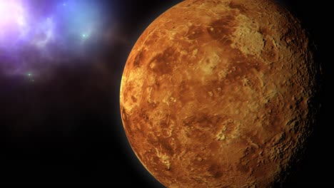 Planet-Venus-Mit-Nebel-Bewölkt-Hintergrund-Im-Weltraum