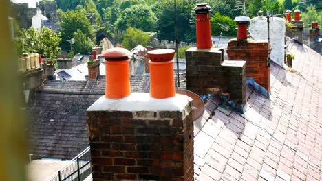 Tiled-Victorian-property-chimney-rooftop-smoke-stacks-Conwy-town-northwest-Wales