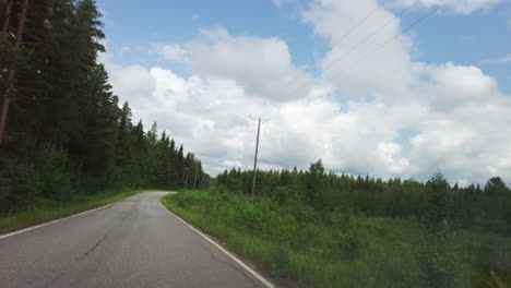 Hyperlapse-of-narrow-and-curvy-asphalt-road-in-the-forest