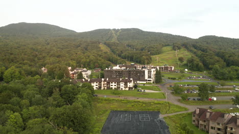 Scenic-Aerial-Footage-of-Bolton-Valley-Ski-Resort-in-the-Summer