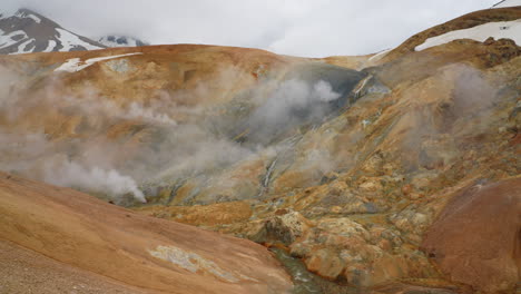 Geothermal-Energy-rising-up-of-Kerlingarfjoll-Volcanoes-in-Iceland-during-clouds---Kerlingarfjoll-Mountains