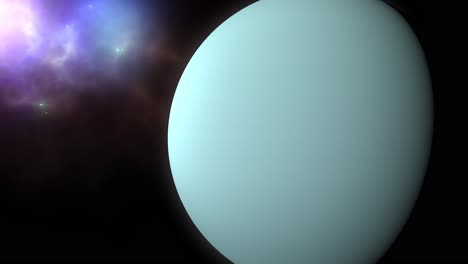 Planet-Uranus-Mit-Nebel-Bewölkt-Hintergrund-Im-Weltraum
