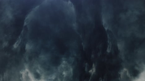 Lightning-storm-POV-occurs-inside-dark-cumulonimbus-clouds