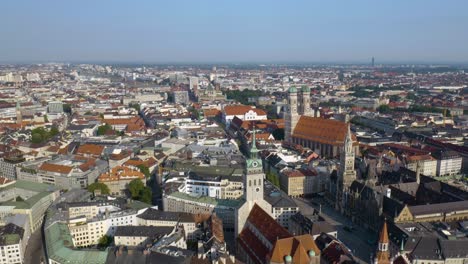 Aerial-Establishing-Shot-of-Munich,-Germany