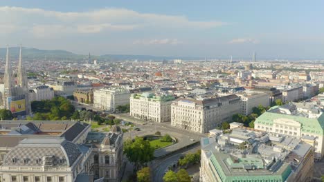 Beautiful-Aerial-View-of-Vienna,-Austria.-Pedestal-Up